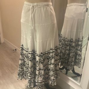 In Gear Cotton Maxi Skirt Size S Embroidery